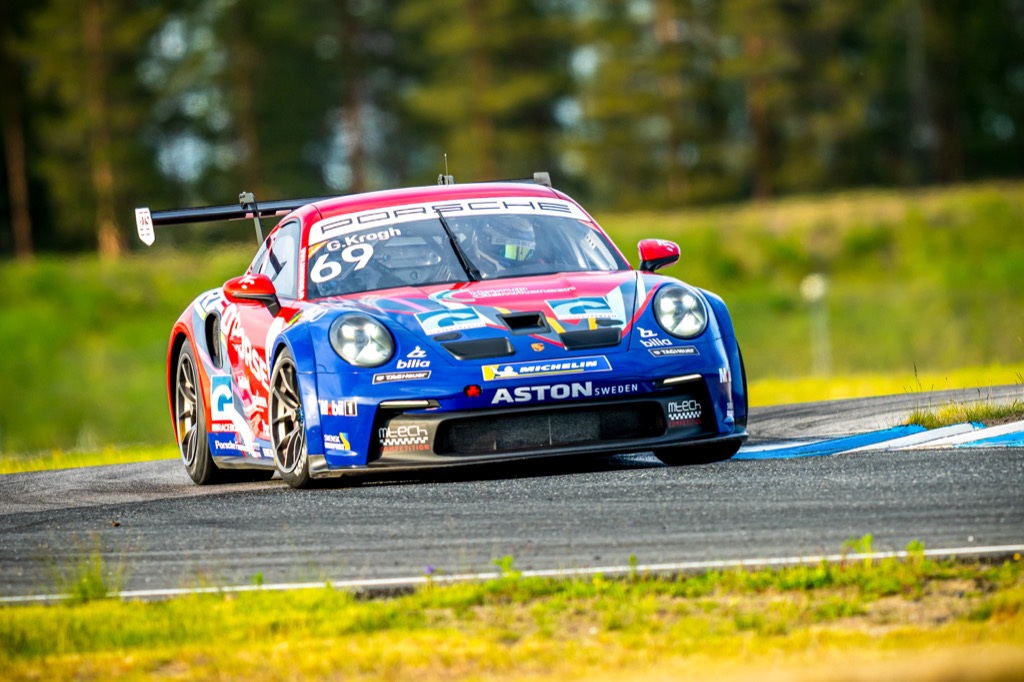 Dobbelt Porsche Carrera Cup-podie til Gustav Krogh.
(Foto: Porsche Carrera Cup Scandinavia)